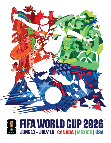 Poster del Mundial Canadá, México y USA 2026
