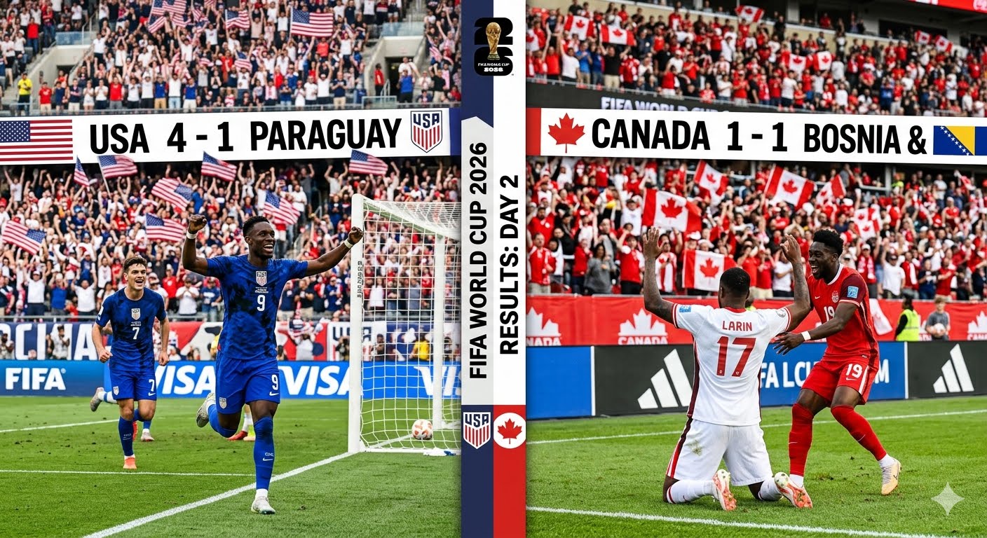 Goleada norteamericana y tropiezo canadiense en el segundo día del Mundial